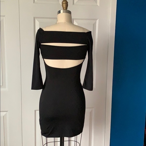 Fitted Black Cutout Club Dress - Picture 2 of 2